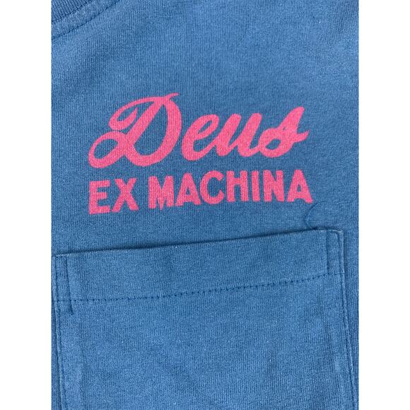 Deus Ex Machina Men's XS Blue Pocket Crew Neck T-Shirt - Picture 5 of 13